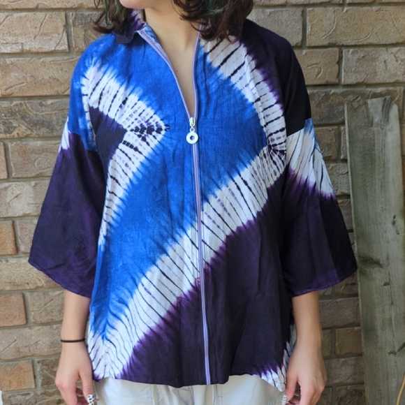 Handmade Tops - Hand Made Tye Dye Jacket/Blouse